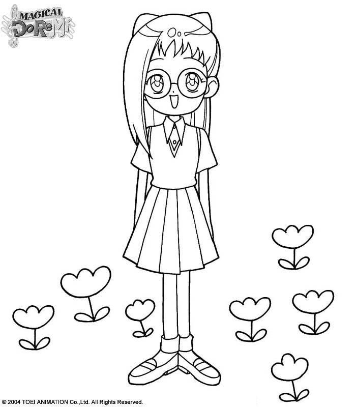coloriage magical doremi emilie et les fleurs